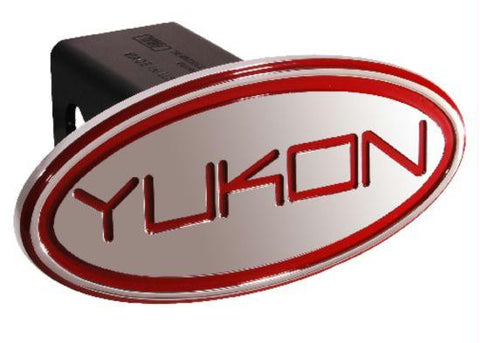 GMC - Yukon - Red - Oval - 2 Inch Billet Hitch Cover