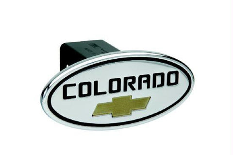 Chevy - Colorado - Black w- Gold Bowtie - Oval - 2 Inch Billet Hitch Cover