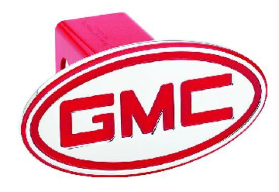 GMC - Inscribed GMC - Red - Oval - 2 Inch Billet Hitch Cover