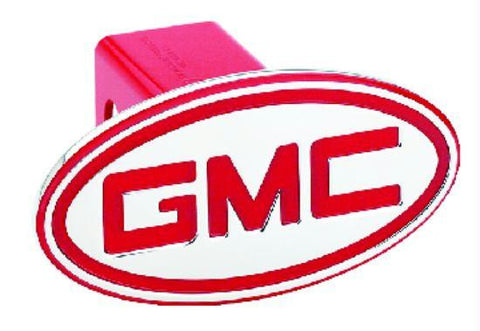 GMC - Inscribed GMC - Red - Oval - 2 Inch Billet Hitch Cover