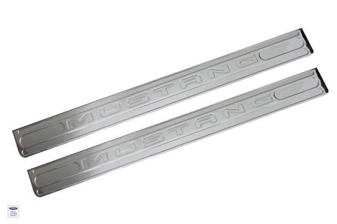 2005+ Ford Mustang Mustang Logo Door Sills Chrome