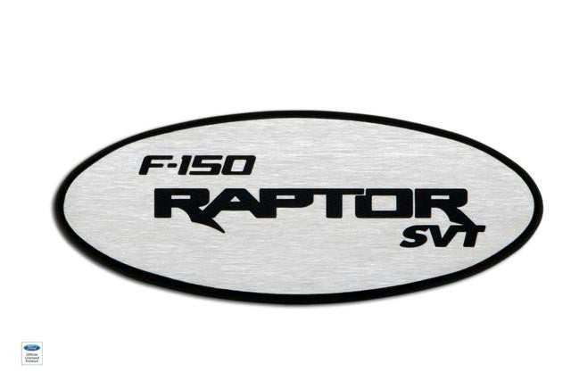 2009-13 Ford Raptor Tailgate Emblem for vehicles with backup cameras Two Tone brushed finish