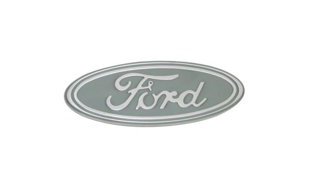 2004+ Ford Silver Oval Billet Grille & Tailgate Emblem Silver 9 Inch