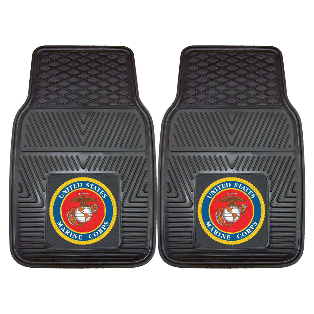 Marines Licensed Heavy Duty 2-Piece Vinyl Car Mats 17x27