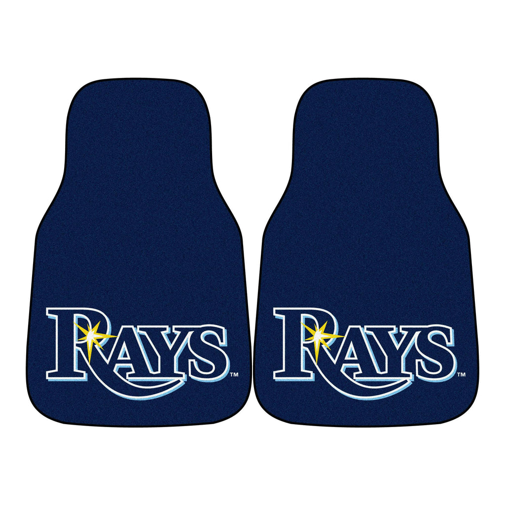 Tampa Bay Rays 2-piece Carpeted Car Mats 17x27