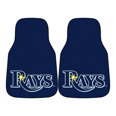 Tampa Bay Rays 2-piece Carpeted Car Mats 17x27