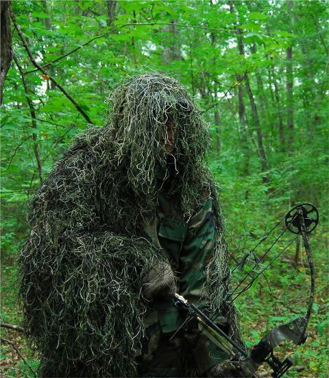 Synthetic Ultra-Light Ghillie Bow Hunting Jacket Left Hand Woodland 3XL