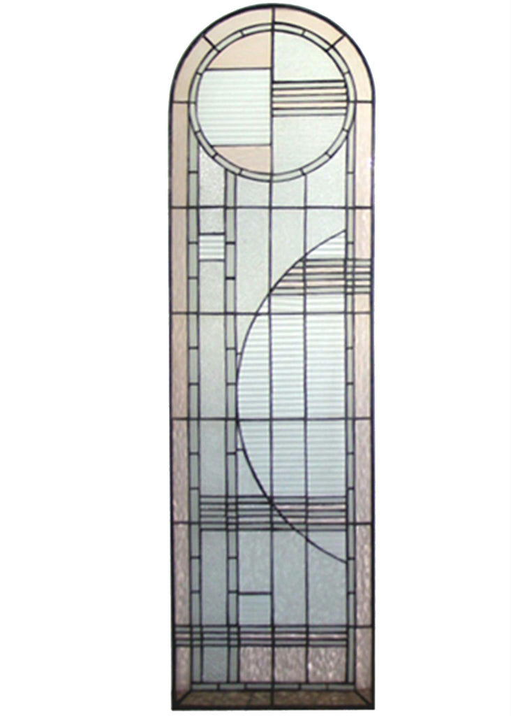 15 Inch W X 54 Inch H Arc Deco Left Sided Stained Glass Window