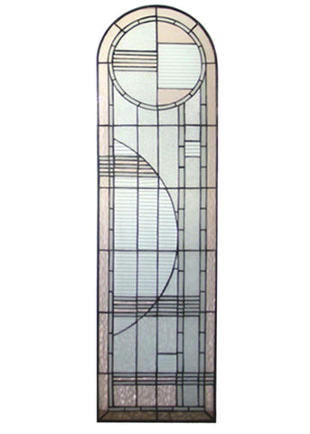 15 Inch W X 54 Inch H Arc Deco Right Sided Stained Glass Window