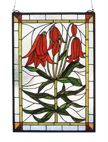 16 Inch W X 24 Inch H Trumpet Lily Stained Glass Window