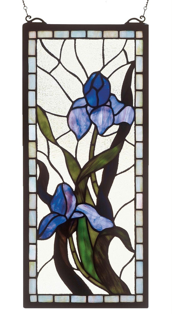 9 Inch W X 20 Inch H Iris Stained Glass Window