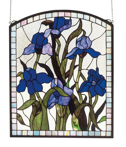 20 Inch W X 24 Inch H Iris Stained Glass Window