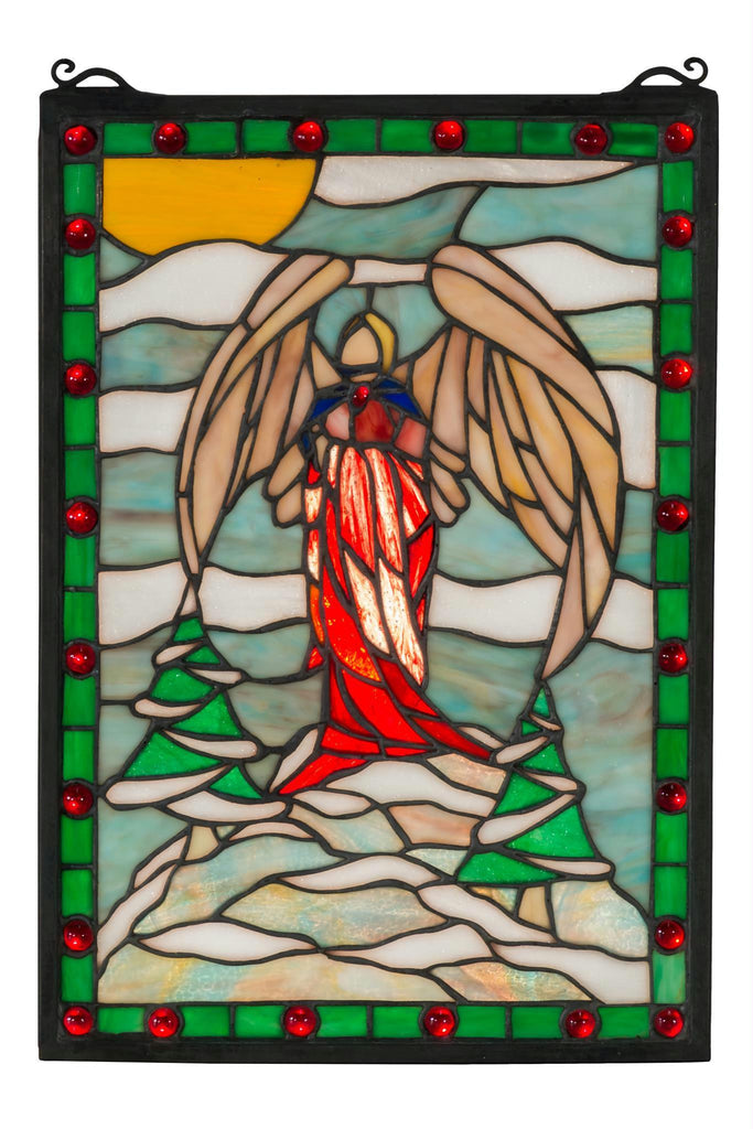 12 Inch W X 17 Inch H Winter Angel Stained Glass Window