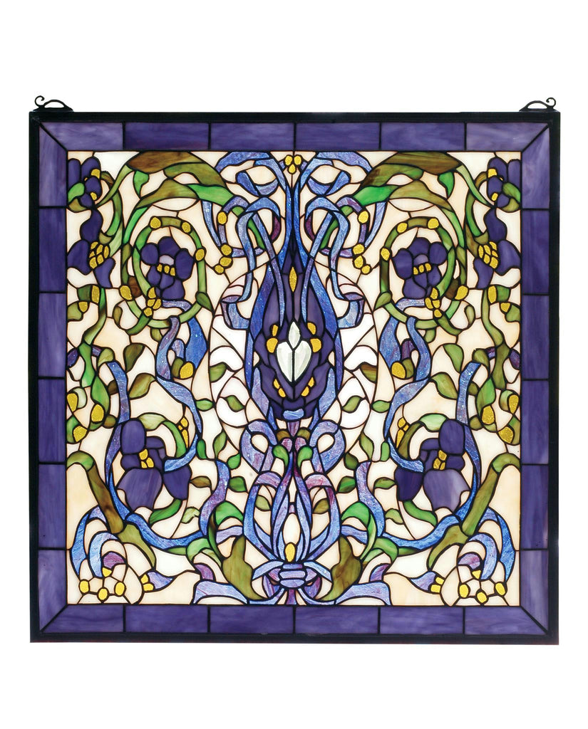 22 Inch W X 22 Inch H Floral Fantasy Stained Glass Window