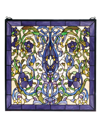 22 Inch W X 22 Inch H Floral Fantasy Stained Glass Window