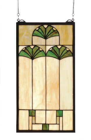 11 Inch W X 20 Inch H Ginkgo Stained Glass Window