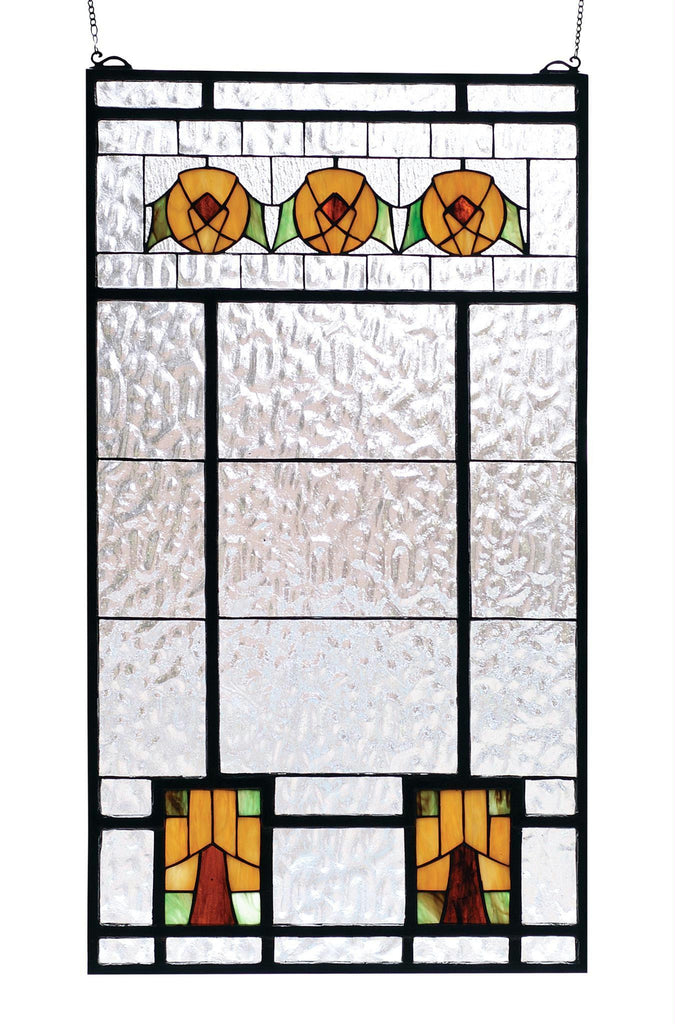 18 Inch W X 32 Inch H Aurora Dogwood Stained Glass Window