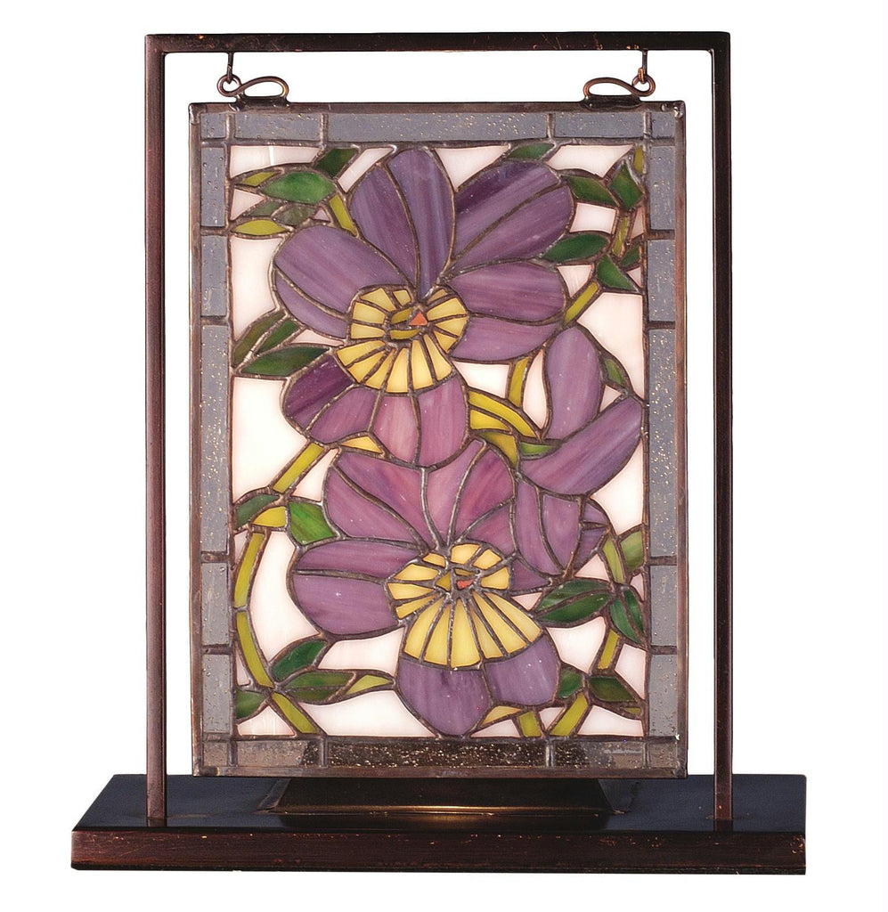 9.5 Inch W X 10.53 Inch H Pansies Lighted Mini Tabletop Window