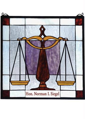 18 Inch W X 18 Inch H Personalized Judicial Stained Glass Window