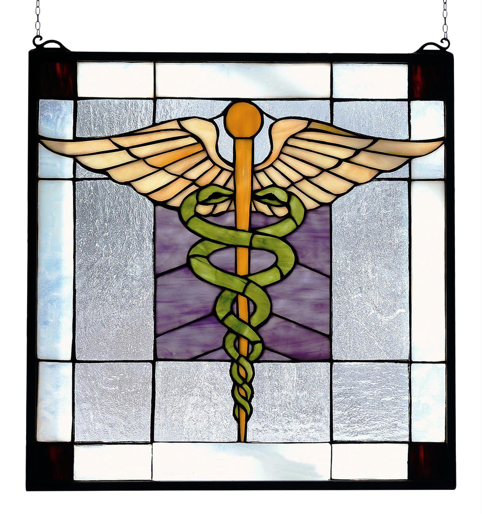 18 Inch W X 18 Inch H Medical Stained Glass Window