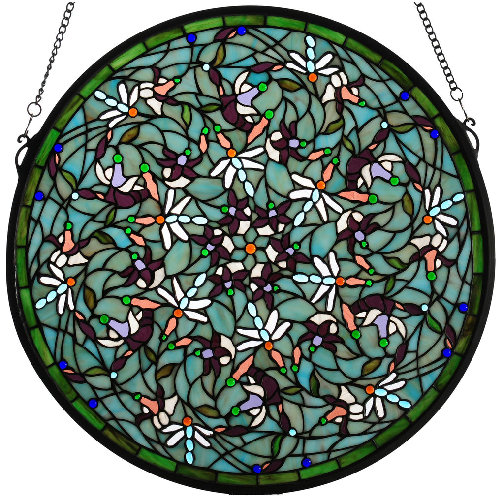 22 Inch W X 22 Inch H Dragonfly Swirl Medallion Window