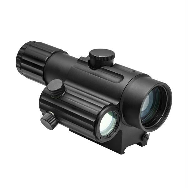 Vism By Ncstar Duo Series 4x34 Scope-Built In Offset Green Dot Relflex Sight-Blue Ill. Urban Tactical Reticle-