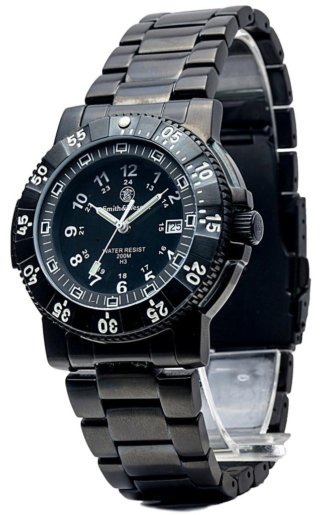 Smith & Wesson 357 Series - Commander Watch - Black Stainless Steel - SWISS TRITIUM