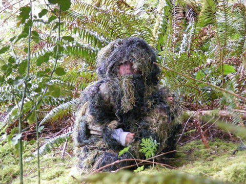 Kids Paintball Sniper 4-Piece Woodland Ghillie Suit - Large