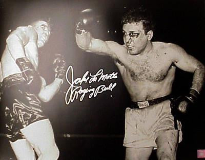 Jake Lamotta Signed 8X10 Photo - (Lamotta Bloodied)