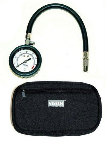 Viair 2.5 inch Tire Gauge with Hose (0 to 35 PSI - Storage Pouch)