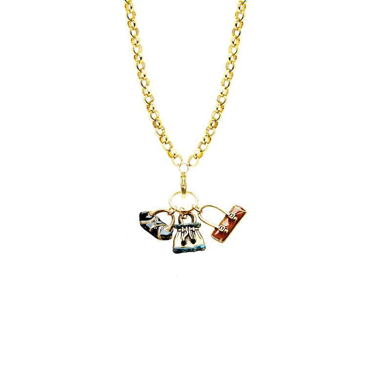 Purse Lover Charm Necklace in Gold