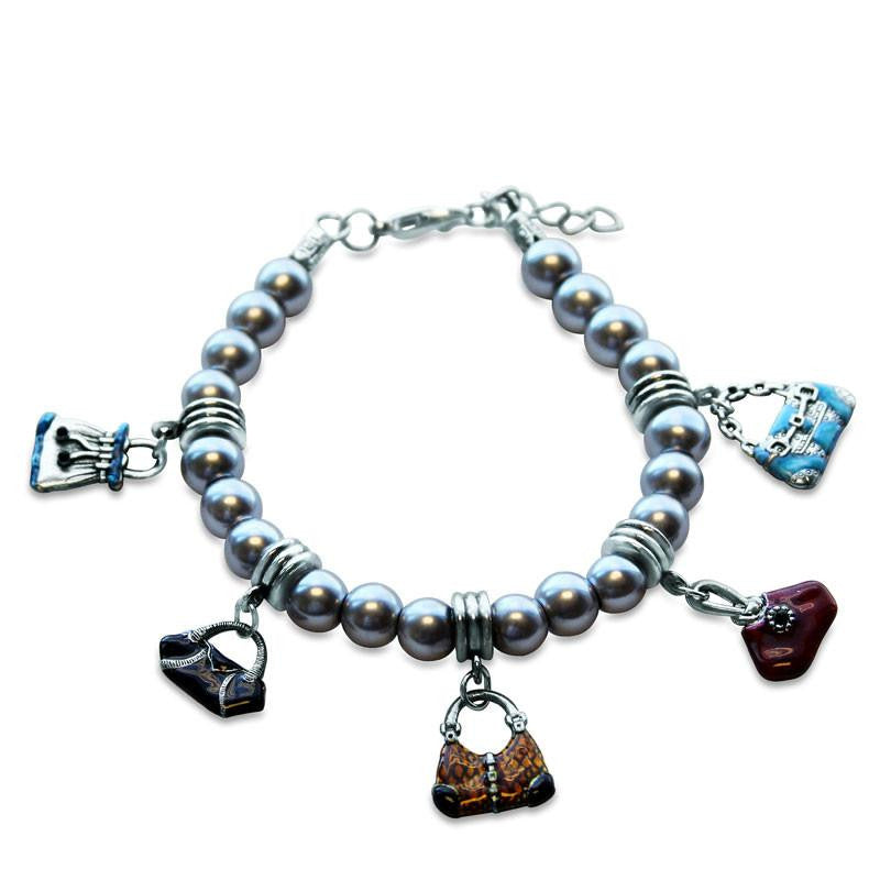 Purse Lover Charm Bracelet in Silver