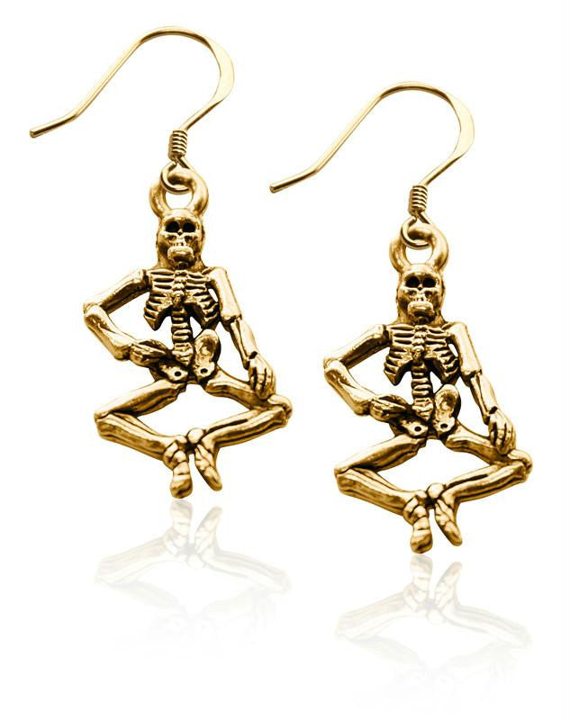 Skeleton Charm Earrings in Gold