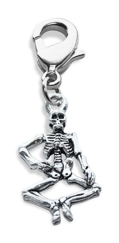 Skeleton Charm Dangle in Silver