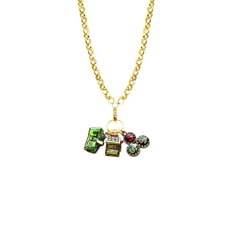 Casino Charm Necklace in Gold