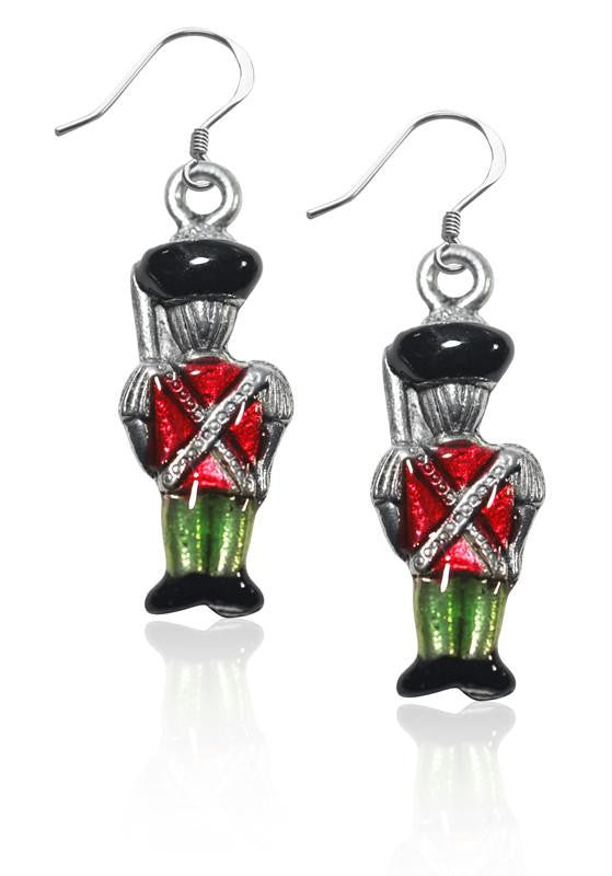 Nutcracker Charm Earrings in Silver