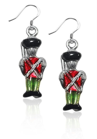 Nutcracker Charm Earrings in Silver