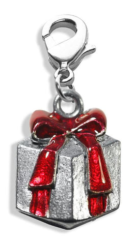 Christmas Present Charm Dangle in Silver