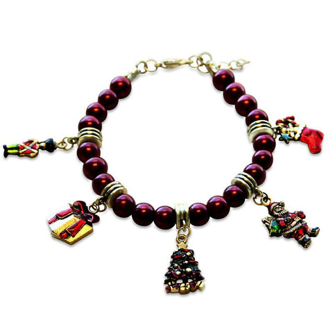 Christmas Charm Bracelet in Gold