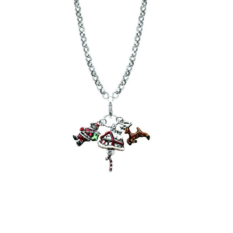 Christmas Charm Necklace in Silver