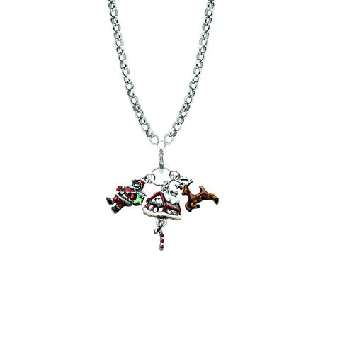 Christmas Charm Necklace in Silver