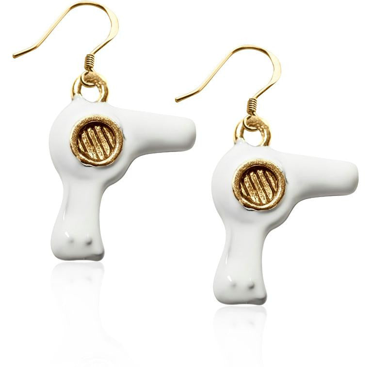 Hair Dryer Charm Earrings in Gold