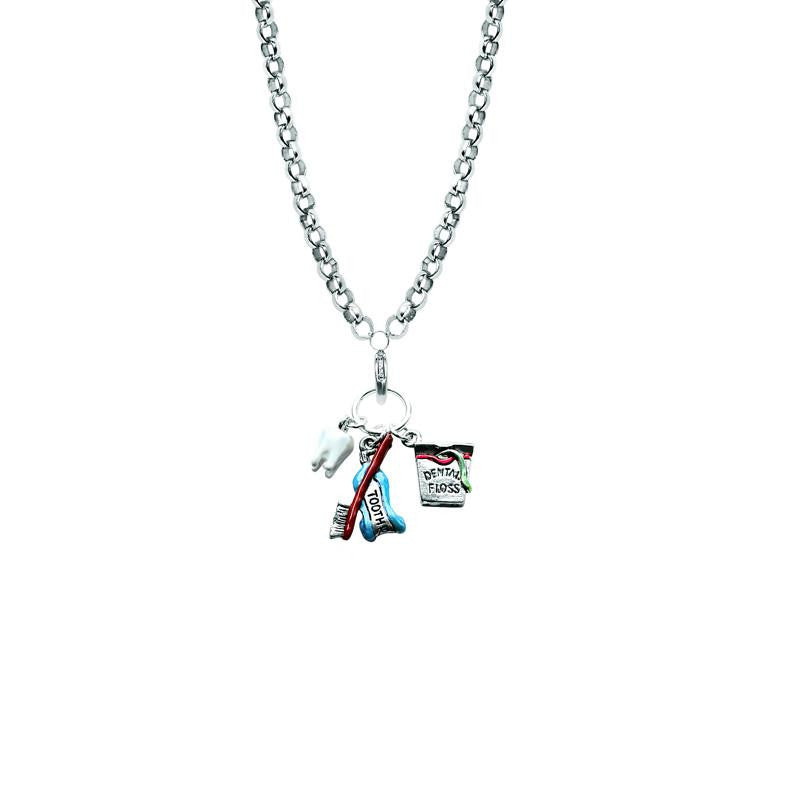 Dental Assistant Charm Necklace in Silver