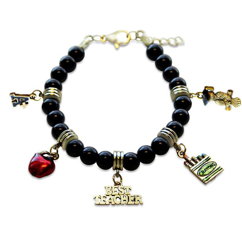 Teacher Charm Bracelet in Gold