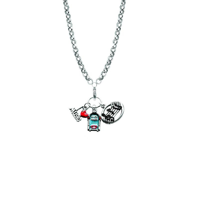 Music Lover Charm Necklace in Silver