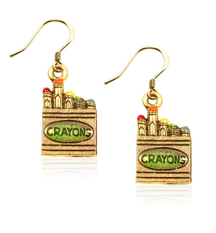 Crayons Charm Earrings in Gold