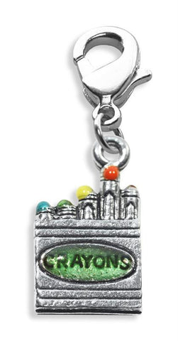 Crayons Charm Dangle in Silver