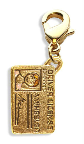 Drivers License Charm Dangle in Gold