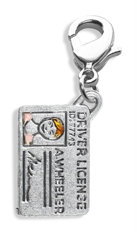 Drivers License Charm Dangle in Silver