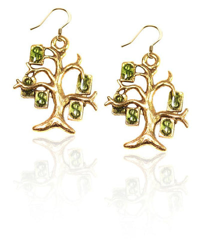 Money Tree Charm Earrings in Gold